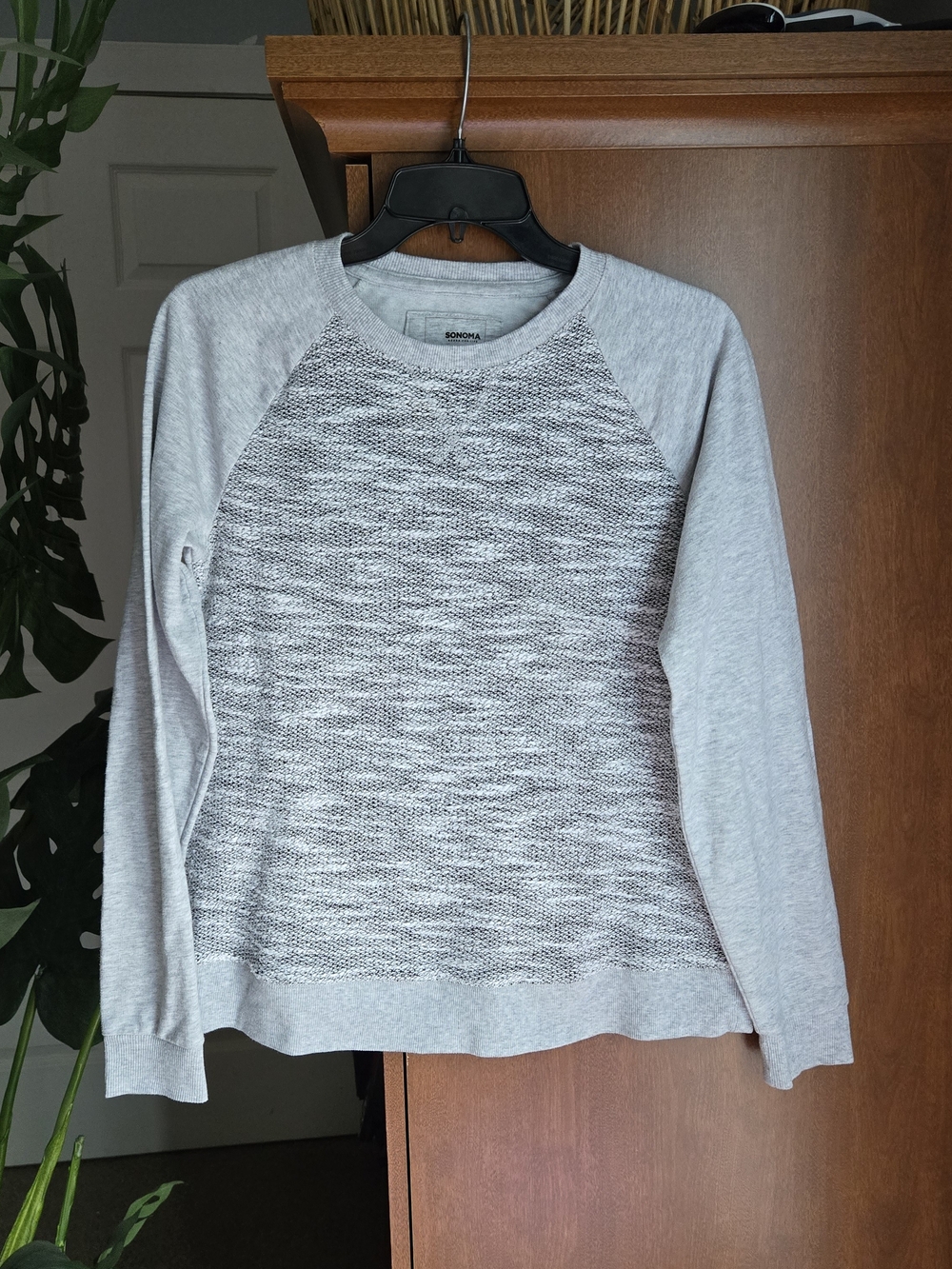 Sonoma Crewcut Light Gray Heathered Front-Panel Sweatshirt